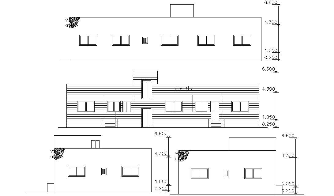 Residential House Elevation Layout AutoCAD File - Cadbull