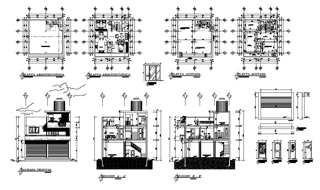 Residential plan cum commercial plan is given in this 2D Autocad DWG ...