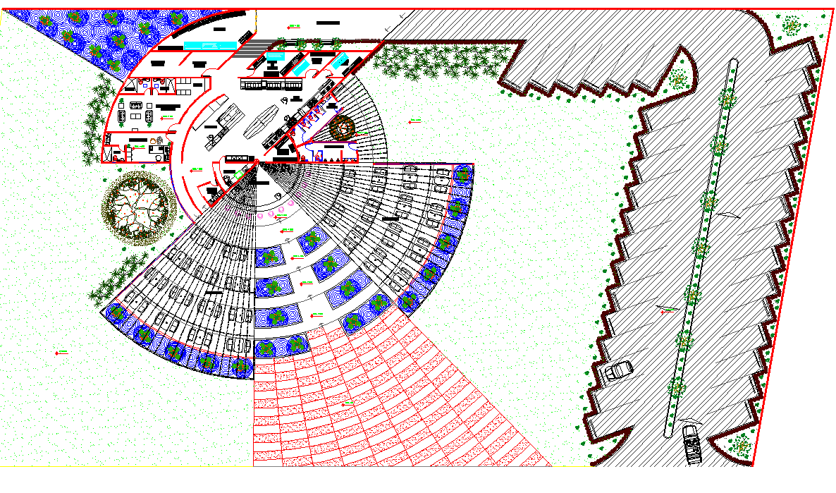 Resort Layout plan dwg file - Cadbull