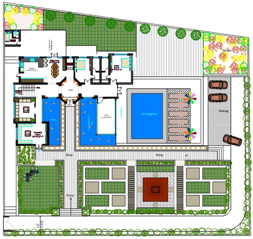 Resort Plan Details In Autocad 2d Drawing Cad File Dwg File Cadbull