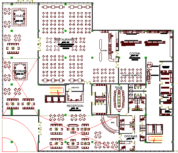 Restaurant Architecture Layout Of Five Star Hotel Dwg File Cadbull