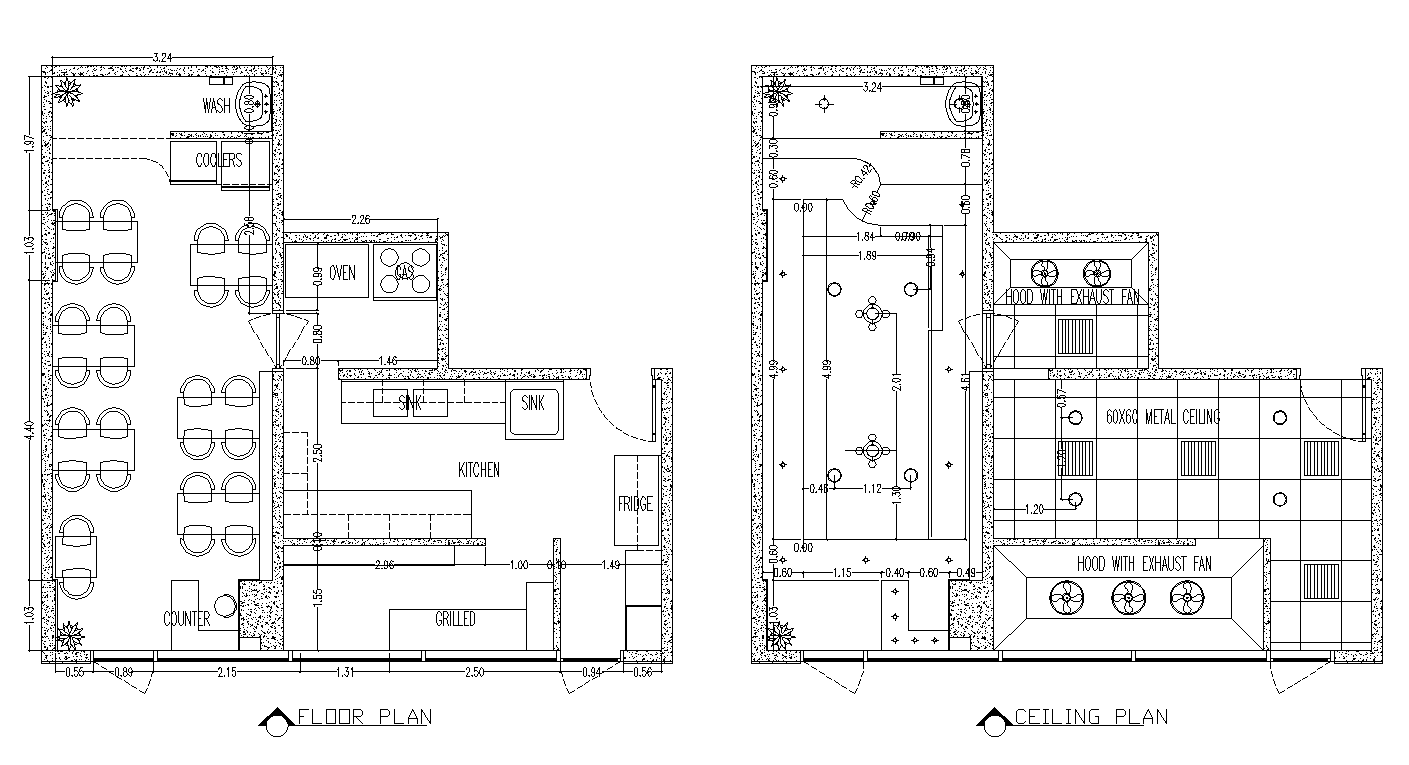 Restaurant Layout Plan With Detailing Dwg File Cadbull My Xxx Hot Girl