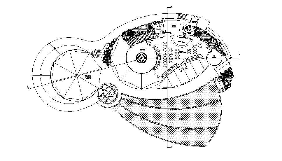 Restaurant layout in dwg file - Cadbull