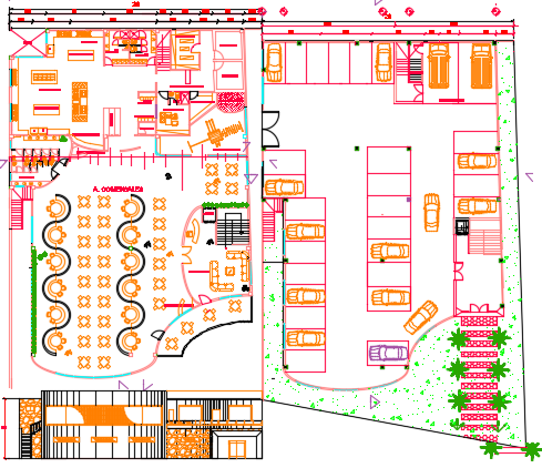 Restaurants Dwg File - Cadbull