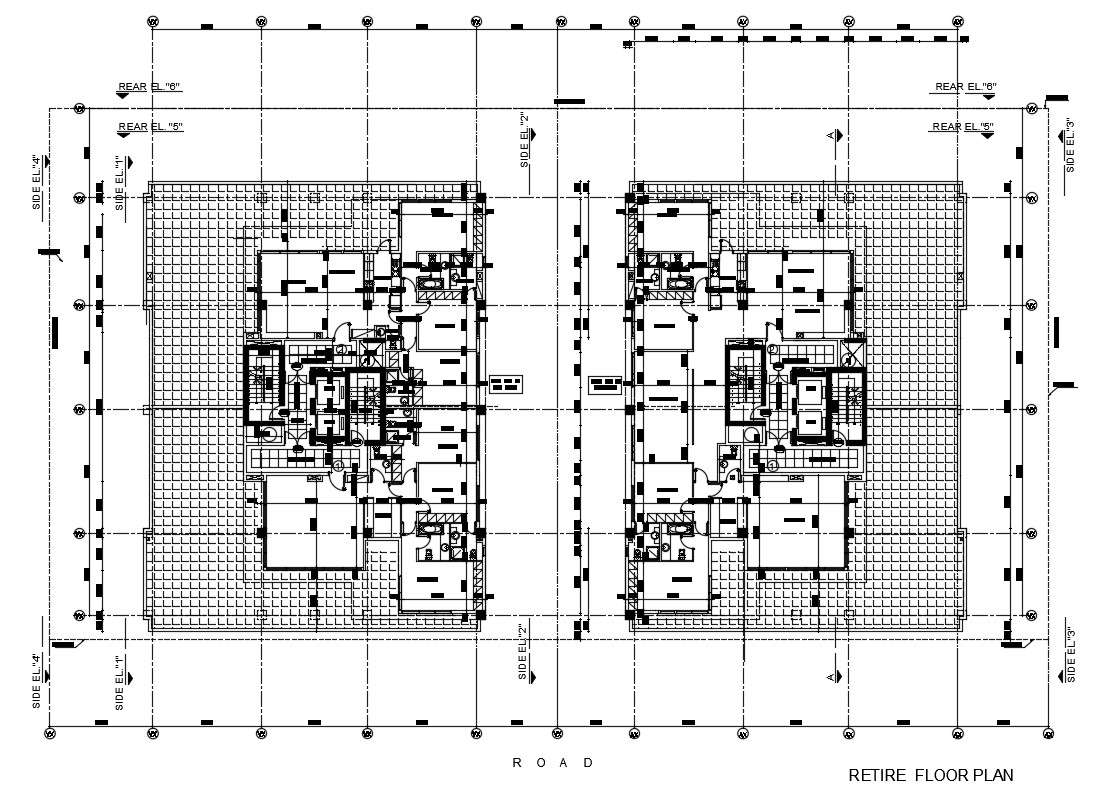 Retire floor plan layout details of house dwg file - Cadbull