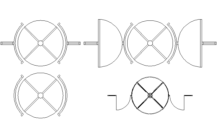 Revolving door plan detail dwg file - Cadbull