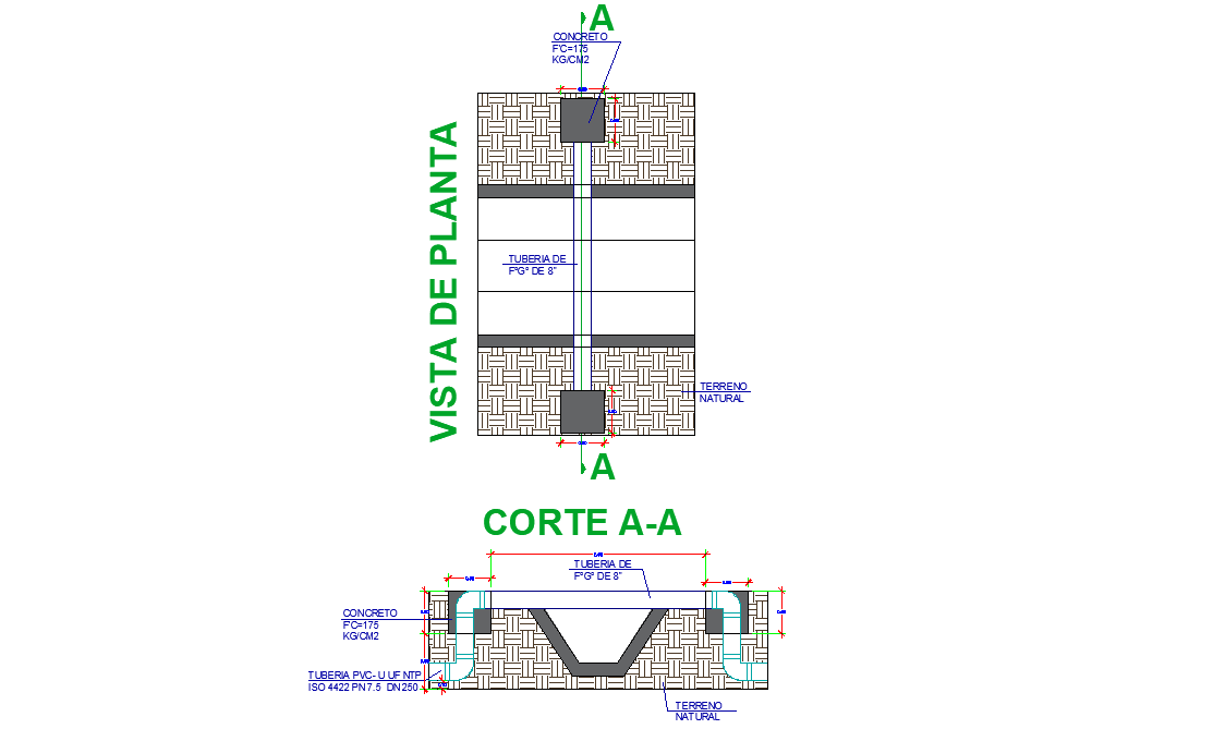 Road junction plan and section layout file - Cadbull