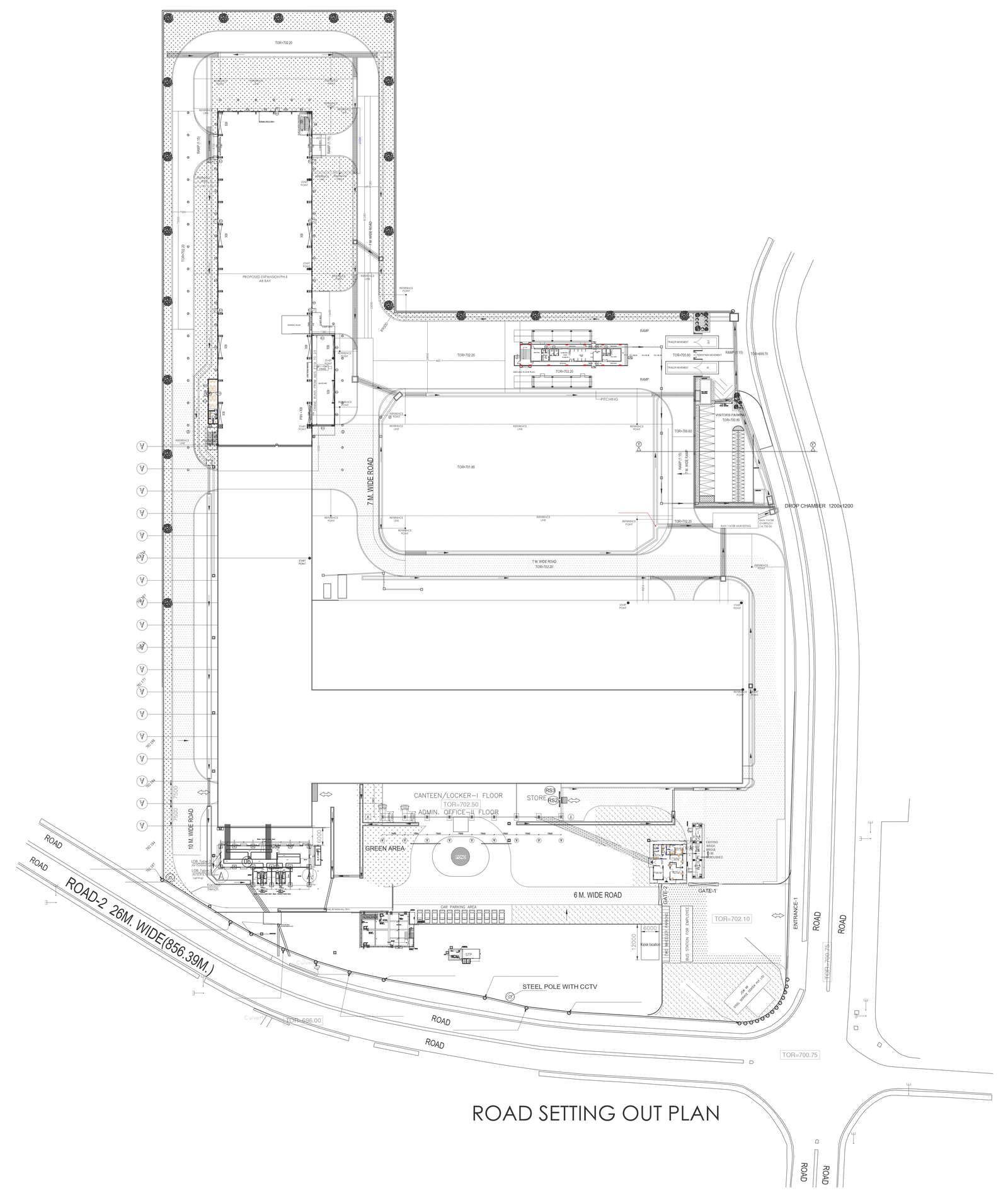 Road Setting out plan detail DWG AutoCAD file - Cadbull