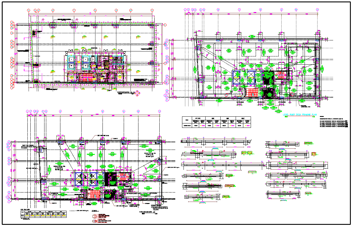 Roof Deck Framing Plan Cadbull