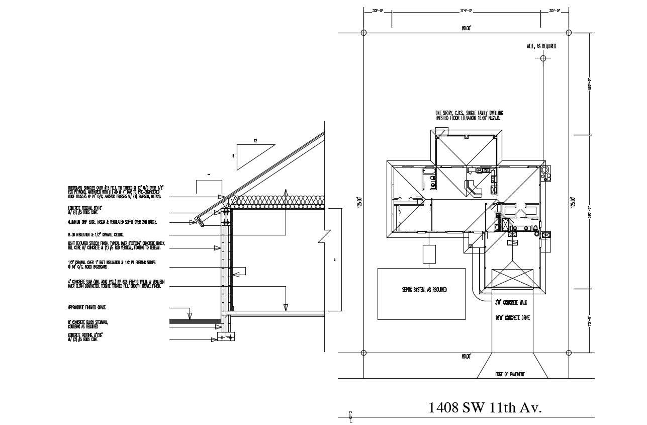 Roof Section Design AutoCAD Drawing Cadbull