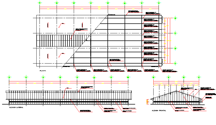 Roof and constructive details of shopping center dwg file - Cadbull