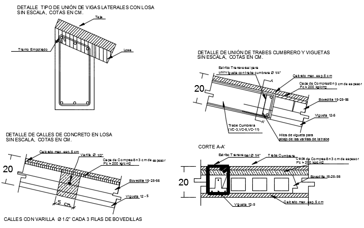 Roof column joint section detail dwg file - Cadbull