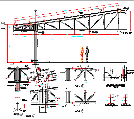 Roof construction details of building dwg file - Cadbull