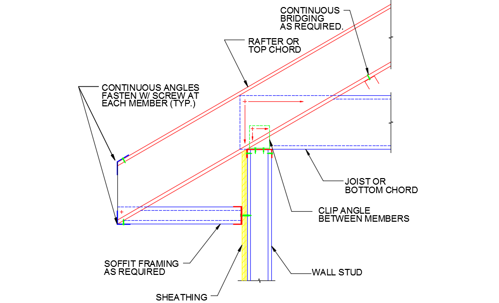 Roof Eave Structural Detail - Cadbull