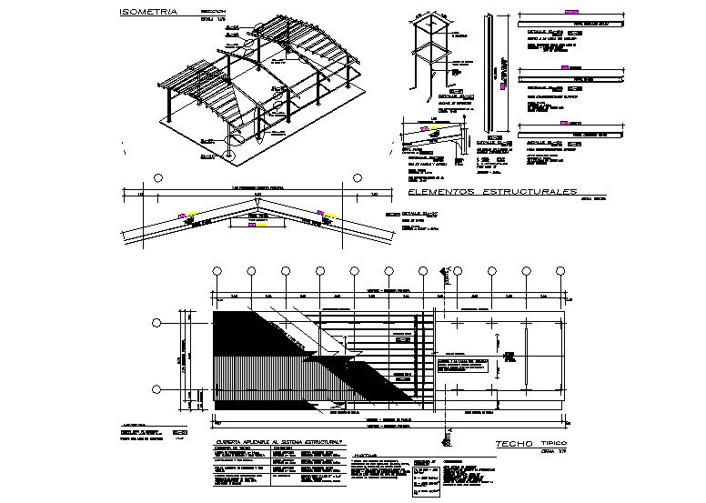 Roof elevation and plan working plan detail dwg file - Cadbull