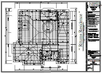 Roof plan design drawing of housing design - Cadbull