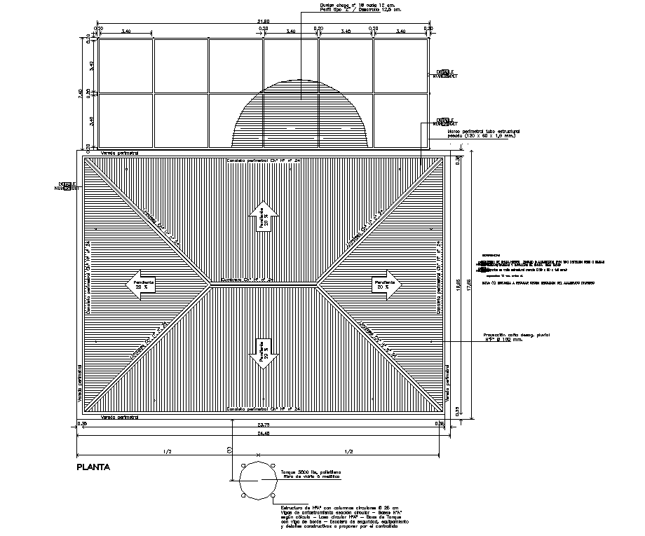 Roof Plan Detail Dwg File - Cadbull