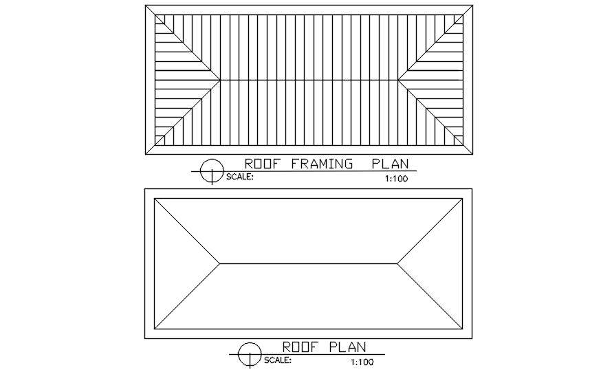 Roof Framing Plan And Roof Plan Section Details Of The House Autocad Dwg Drawing File Is