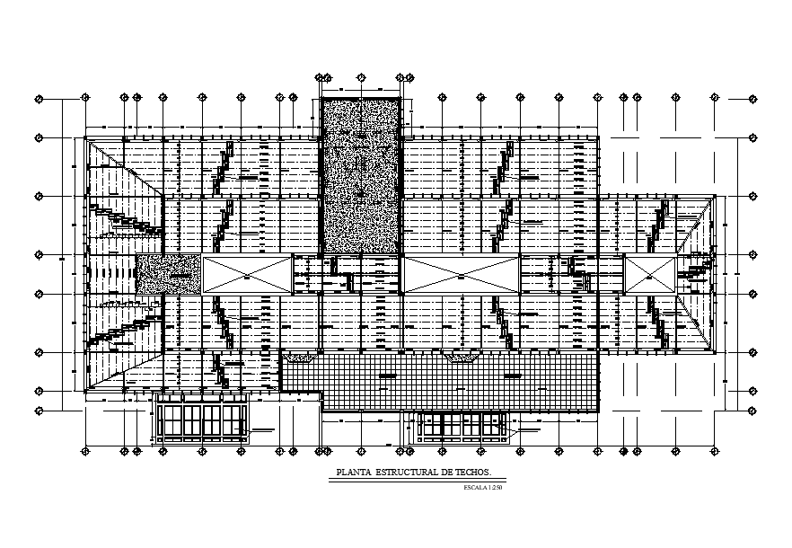 Roof detail of commercial building presented in this AutoCAD drawing ...