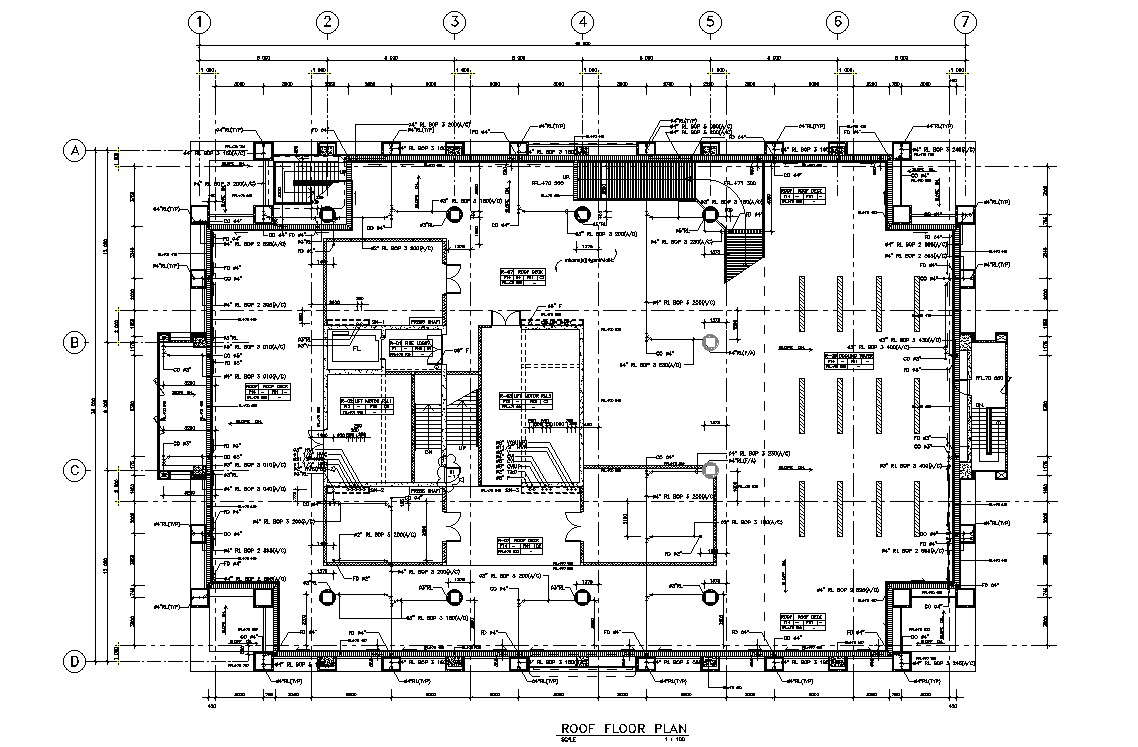 Roof Floor Plan Specified In This Autocad Drawing File Download The Autocad Dwg File Cadbull