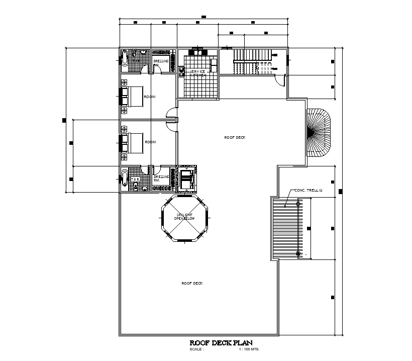 Roof plan detail drawing of a bungalow stated in this Autocad file ...