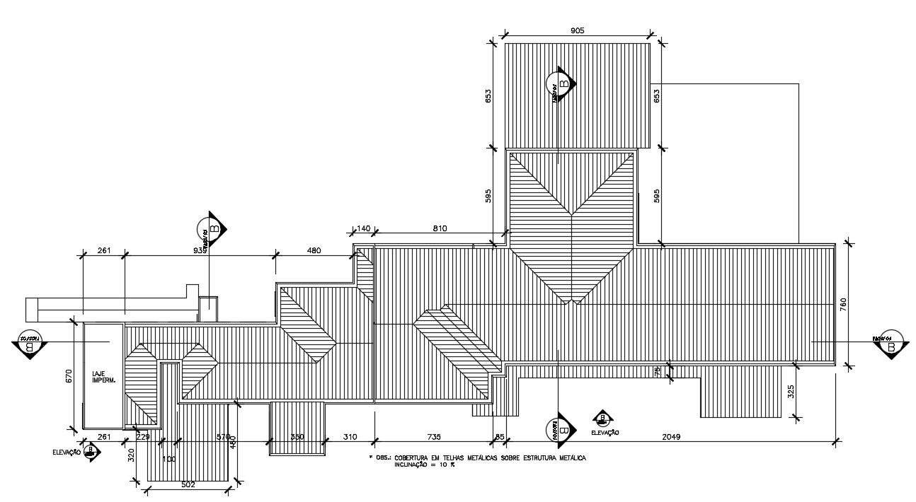 Roof Plan Is Given In This AutoCAD Drawing File Download This D Autocad Drawing File Cadbull