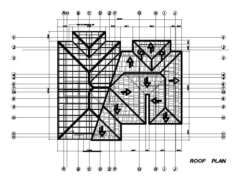 Roof plan of 20x19m house plan is given in this Autocad drawing file ...