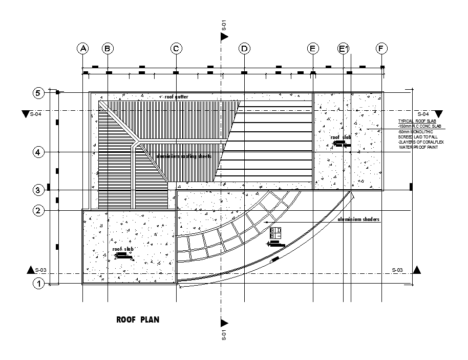 Roof plan of 24x17m office plan is given in this Autocad draiwing file ...