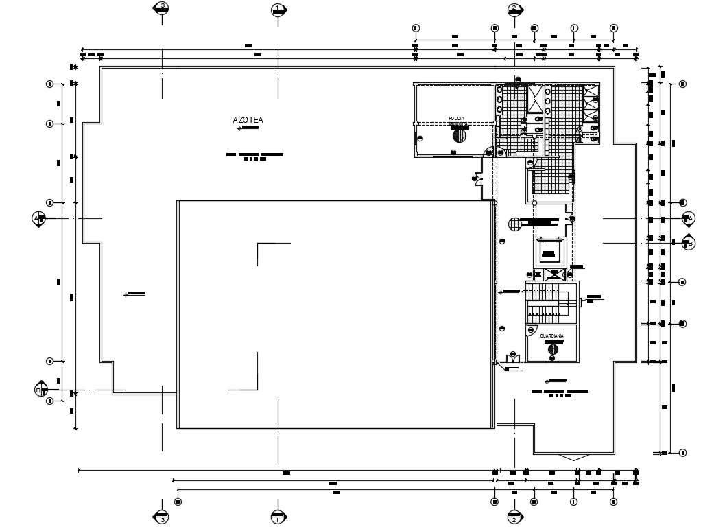 Roof plan of 46x33m food factory plan is given in this Autocad drawing ...