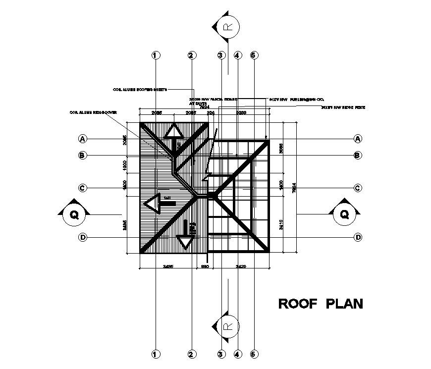 Roof plan of 6x6m ground floor plan of security lounge is given in this ...