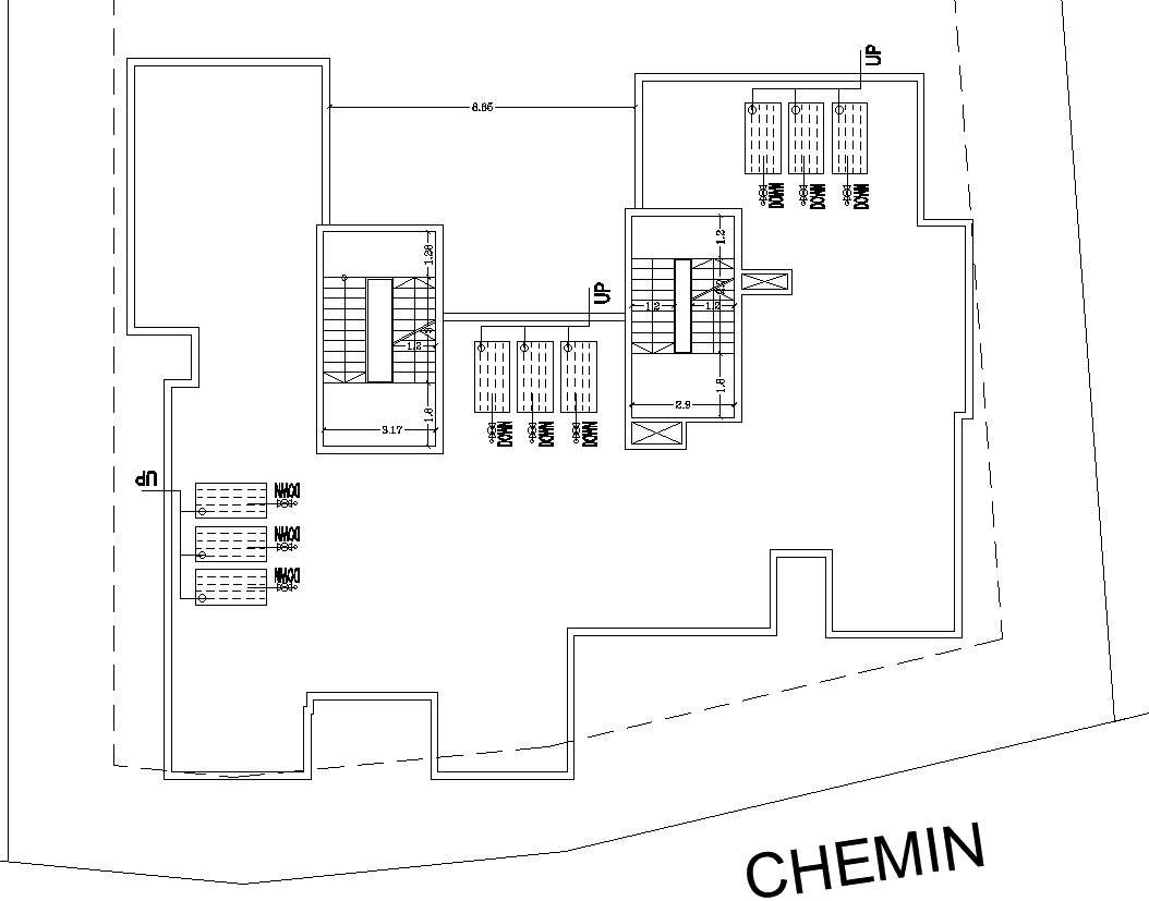 Roof staircase and water tank plan layout in AutoCAD, dwg file. - Cadbull