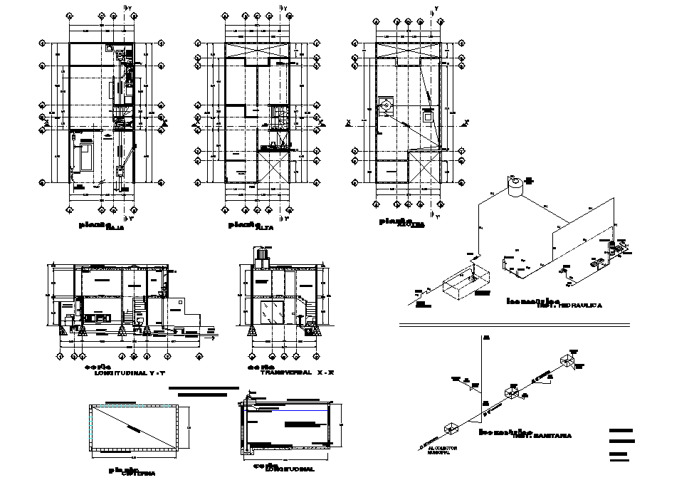 Room house 2 levels 3 bed rooms 110m2 layout file - Cadbull