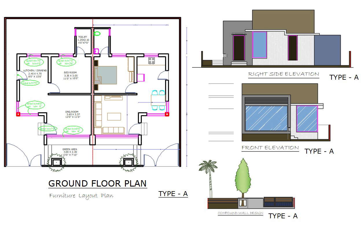 different-type-of-row-house-plan-with-furniture-layout-autocad-file-cadbull