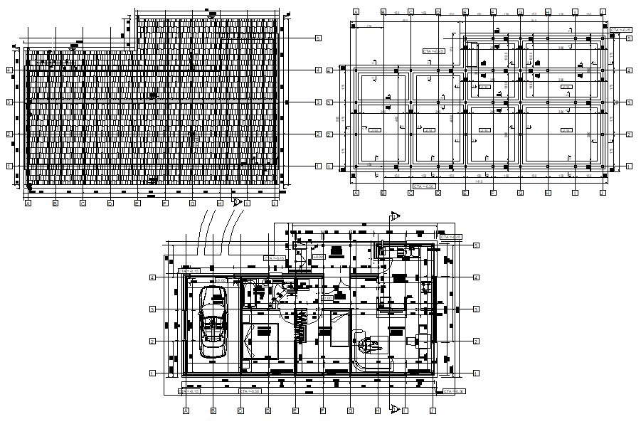 SIngle family residential house plan with roof autocad file - Cadbull