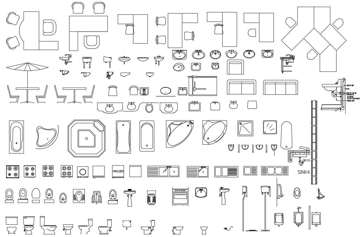 Sanitary Ware CAD Blocks - Cadbull