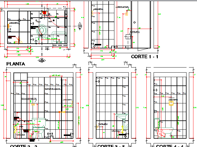 Sanitary installation details of hotel dwg file - Cadbull