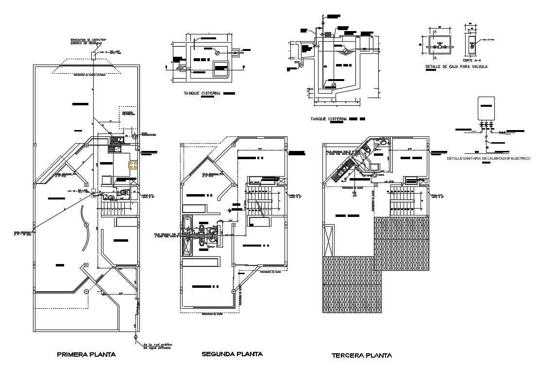 Sanitary Installation Details Of Two Story Housing Floors Dwg File Cadbull