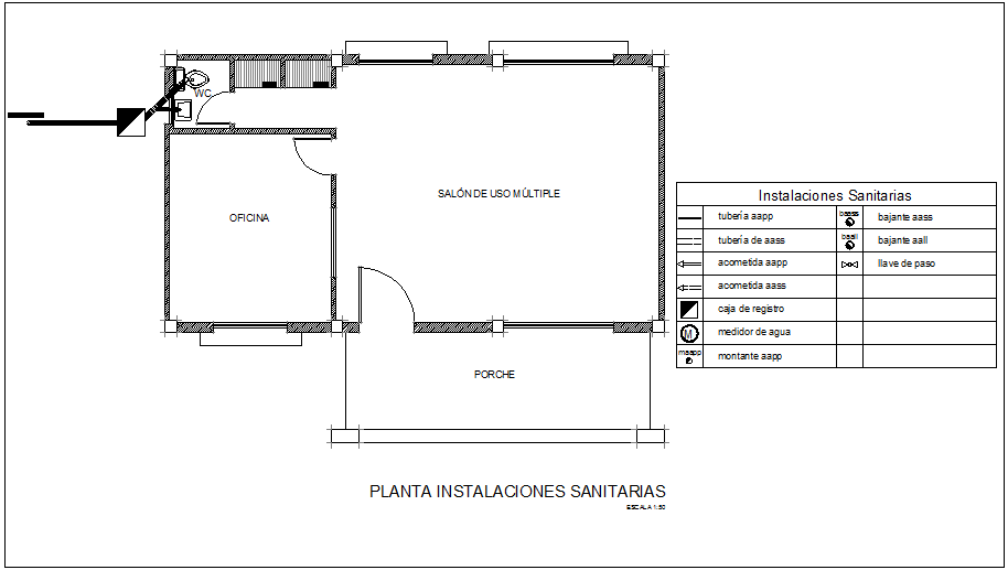 Sanitary Installation Floor Plan With Detail For Community Center Dwg File Cadbull