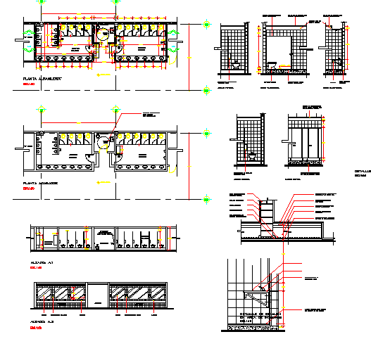 Sanitary installation of ground floor of shopping center dwg file - Cadbull