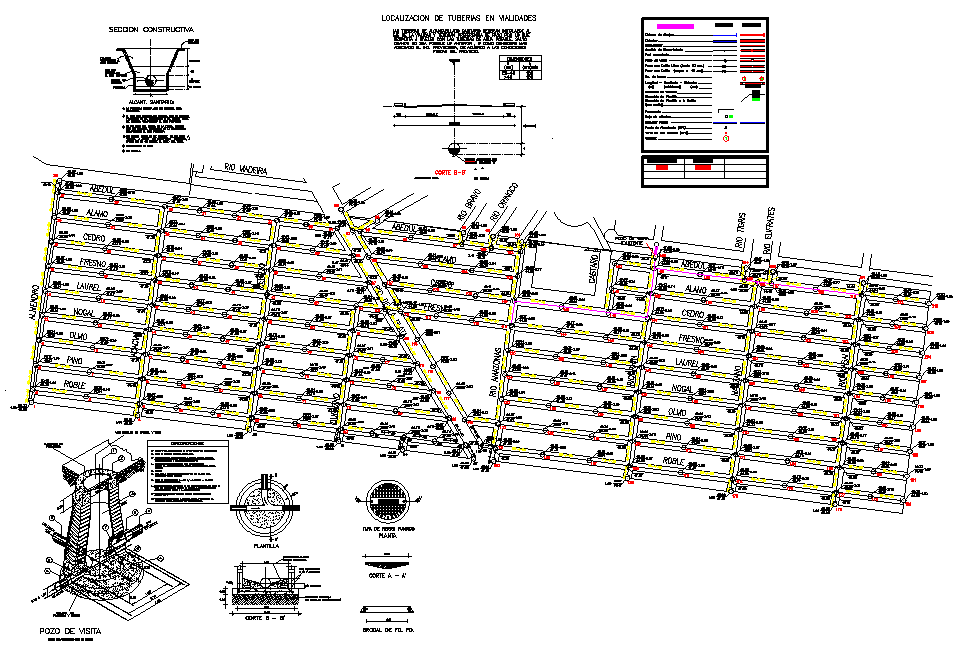 Sanitary sewer plan and section layout file - Cadbull