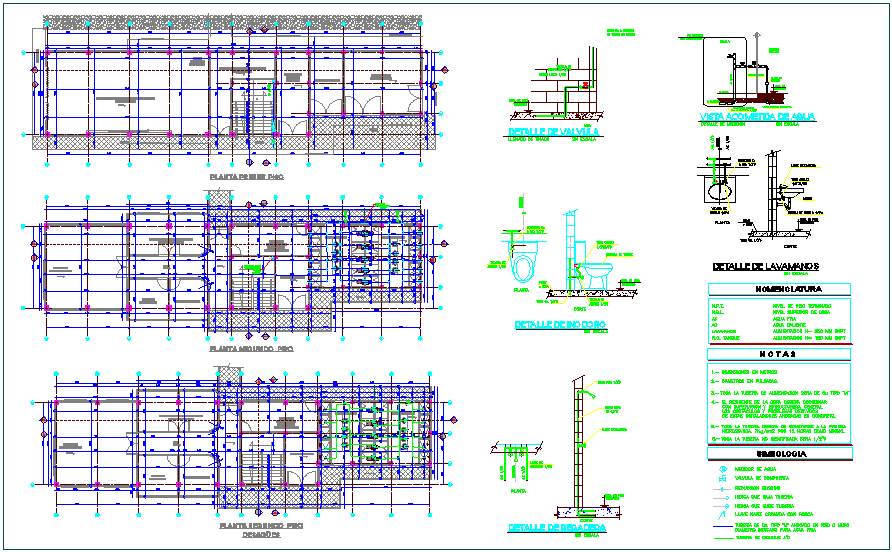 Sanitary view with plan and detail view for mining training dwg file ...