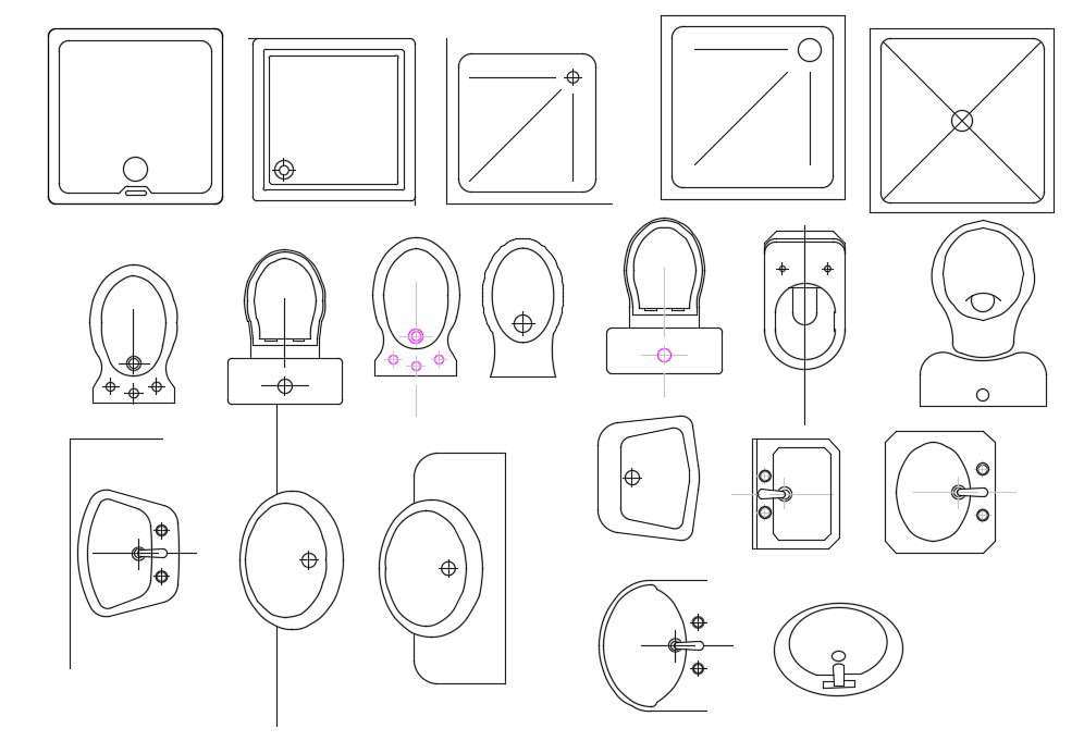 Sanitary Ware Top View CAD Blocks Free Download - Cadbull