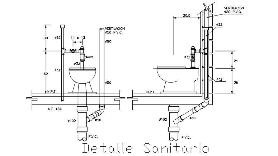 Sanitary Detail Is Given In This Autocad Drawing File Download The Autocad Drawing File Cadbull 