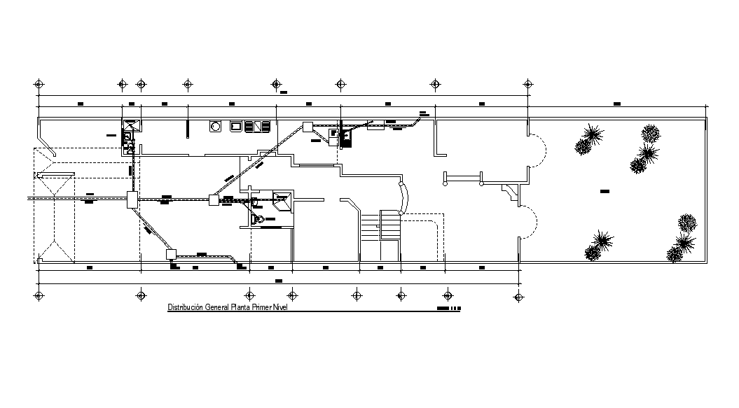 Sanitary Layout Detail Of 40x11m Ground Floor House Plan Is Given In This Autocad Drawing Model