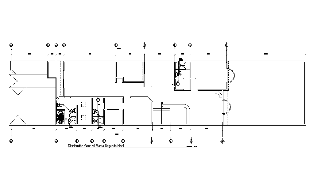 Sanitary Layout Of 40x11m First Floor House Plan Is Given In This Autocad Drawing Modeldownload