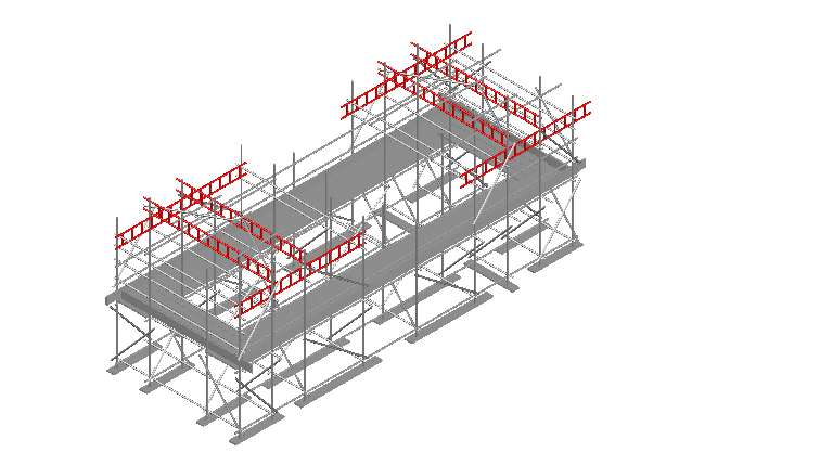 Scaffolding layout 3d plan - Cadbull