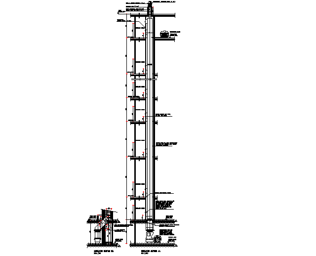 Schematic section detail dwg file - Cadbull
