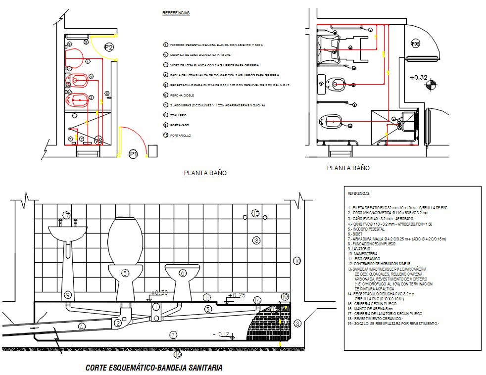 Schematic Cutting Sanitary Tray And Plumbing Drawing Dwg File Cadbull