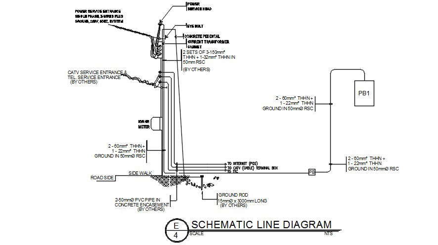 Schematic line diagram detail drawing presented in this Autocad file ...