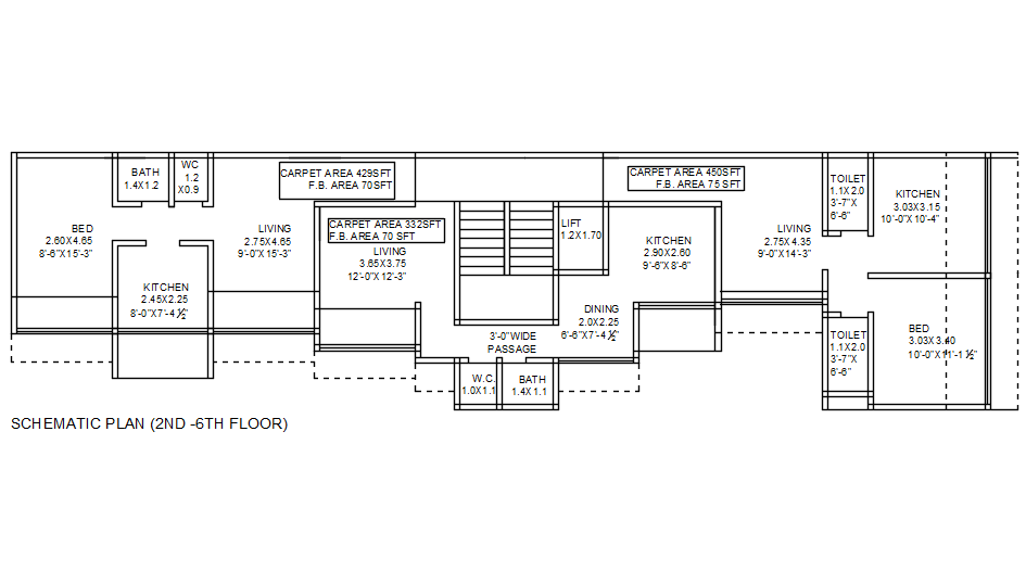 Schematic Plan Of 2nd And 6th Floor In Detail AutoCAD Drawing Dwg File